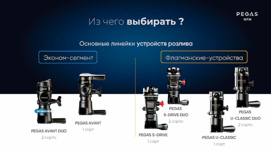 PEGAS_Выбор устройств розлива_