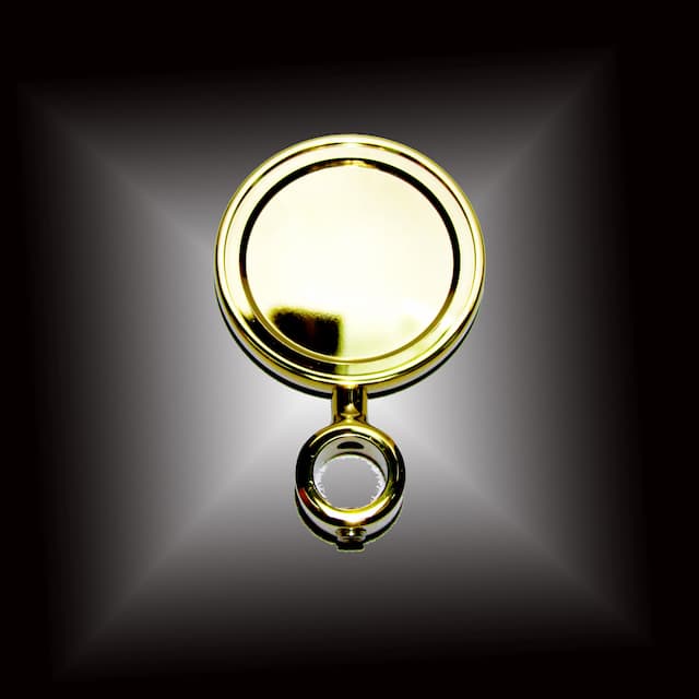 Медальон D80 металлический,  кор ножка PVD (золото)