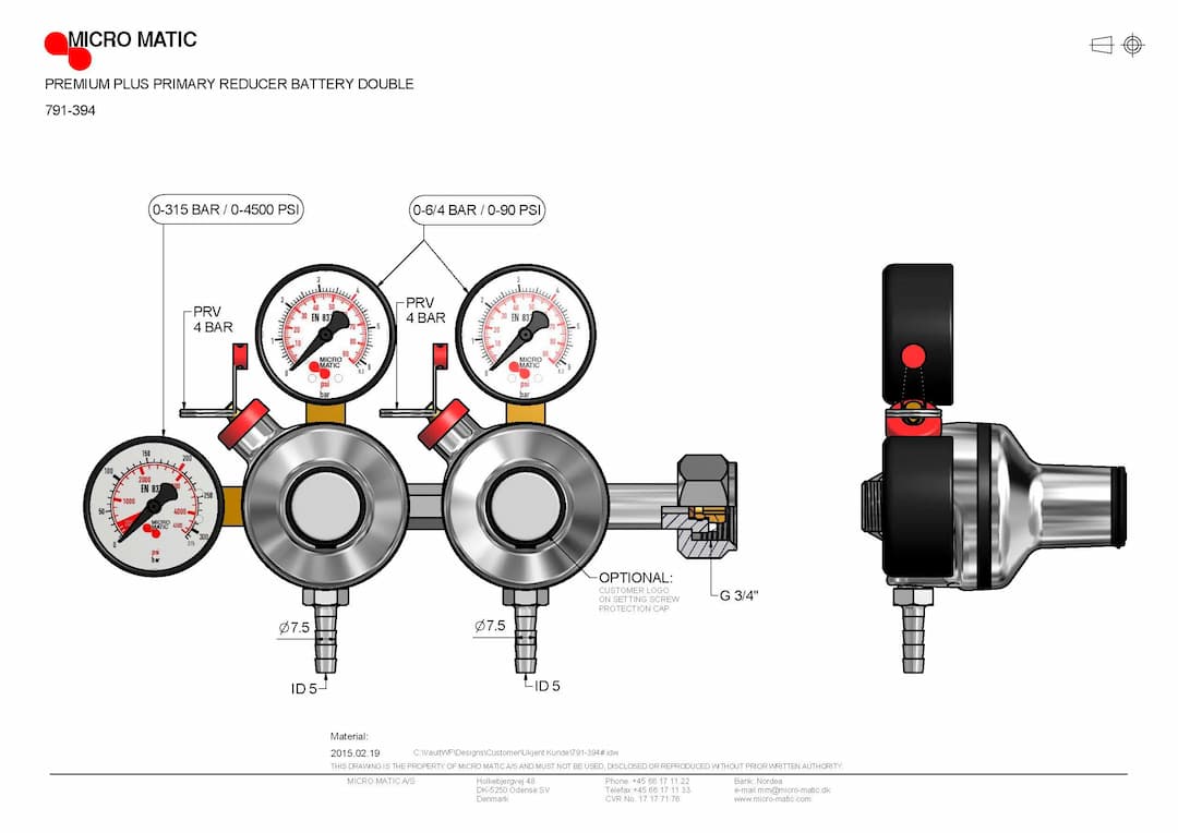 Редуктор Premium PLUS MicroMatic (Дания) на 2 давления без запорного крана