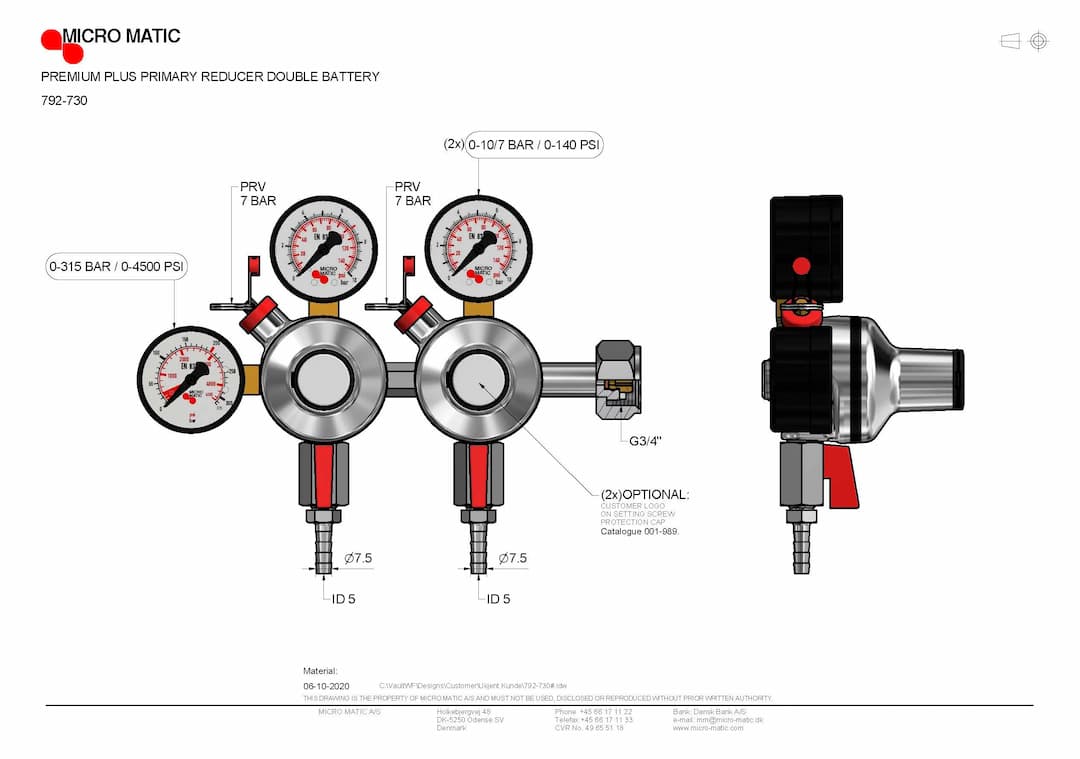 Редуктор Premium PLUS MicroMatic (Дания) на 2 давления 