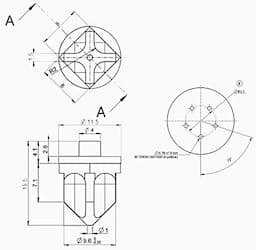 Кран азотный, CELTIC CELLI SPA, "золото", Италия, с компенсатором и рассекателем. (копия) 3