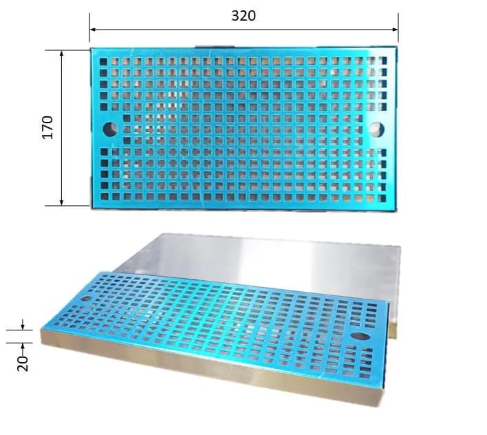 Каплесборник 320 х170 х 20 мм. из нержавеющей стали