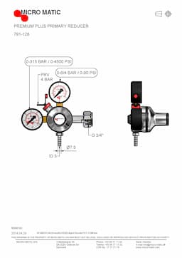 Редуктор Premium PLUS MicroMatic (Дания) без запорного крана 2